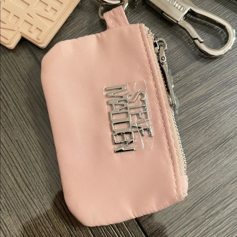 Steve Madden Blush Pink Keychain Set with Coin Purse  - Bag Charm